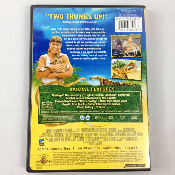Steve Irwin-The Crocodile Hunter Collision Course-Special Edition-2002-DVD-Used - Picture 2 of 3